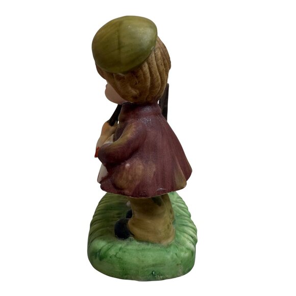 Vintage Ceramic Figurine Of Painter Girl With Squirrel & Easel By Lego Hand-Pain - Picture 4 of 9